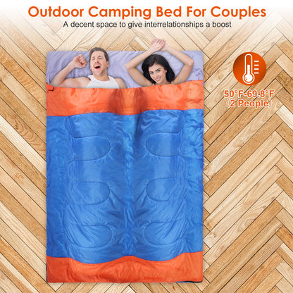 Double Sleeping Bag for 2-3 People - Water Resistant Cotton