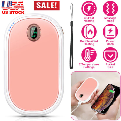 Rechargeable Hand Warmer with Power Bank & Digital Display