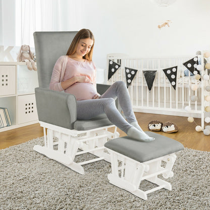 Nursery Glider Rocking Chair with Ottoman Cushion Set