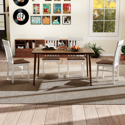 Dining Chairs with Slatted High Backrest, Set of 2