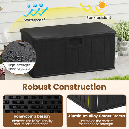 100 Gallon Large Deck Box with Lockable Lid for Patio