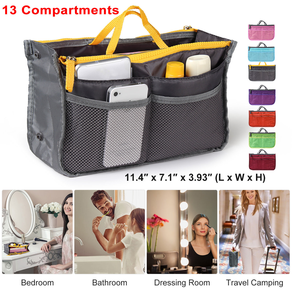 Makeup Bags Toiletry Purse Liner w/Hand Strap