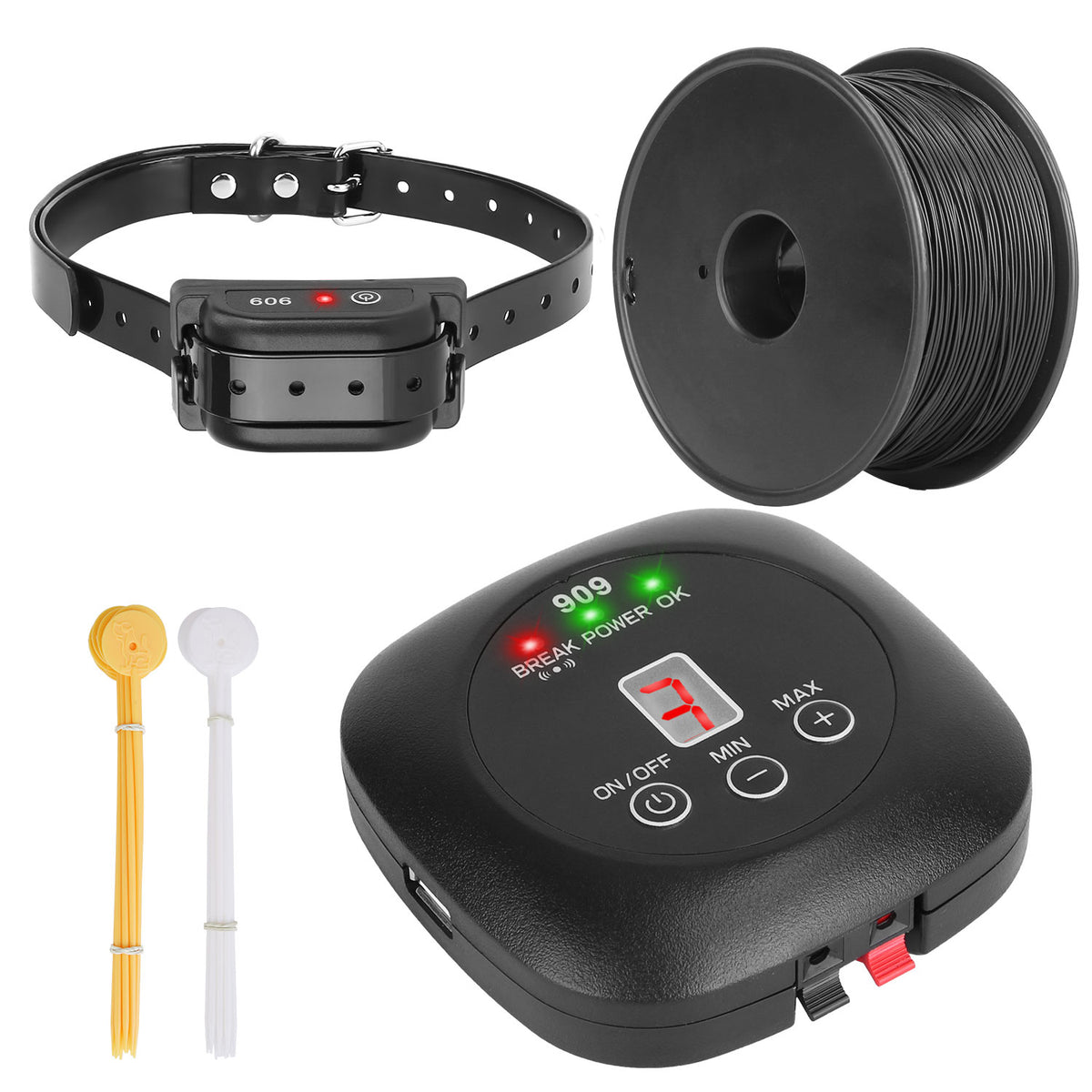 Underground Dog Fence System with Waterproof Rechargeable Collar