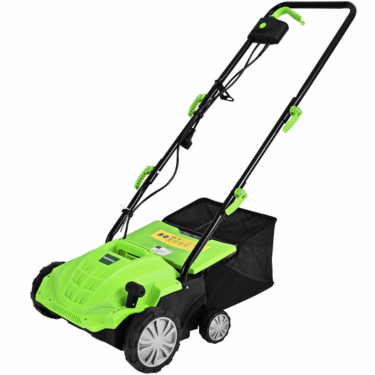 13 Inch 12 Amp Electric Scarifier with Collection Bag and Removable Blades