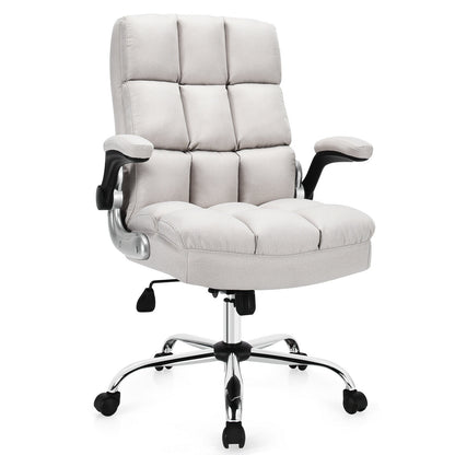 High Back Swivel Office Chair with Flip-Up Arms - 400 lbs