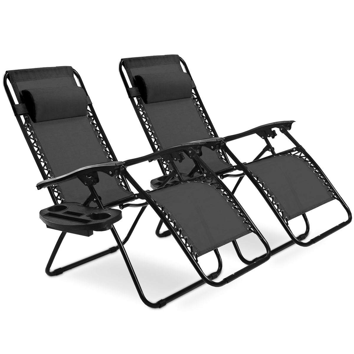 Zero Gravity Folding Lounge Chair Set of 2 with Pillow