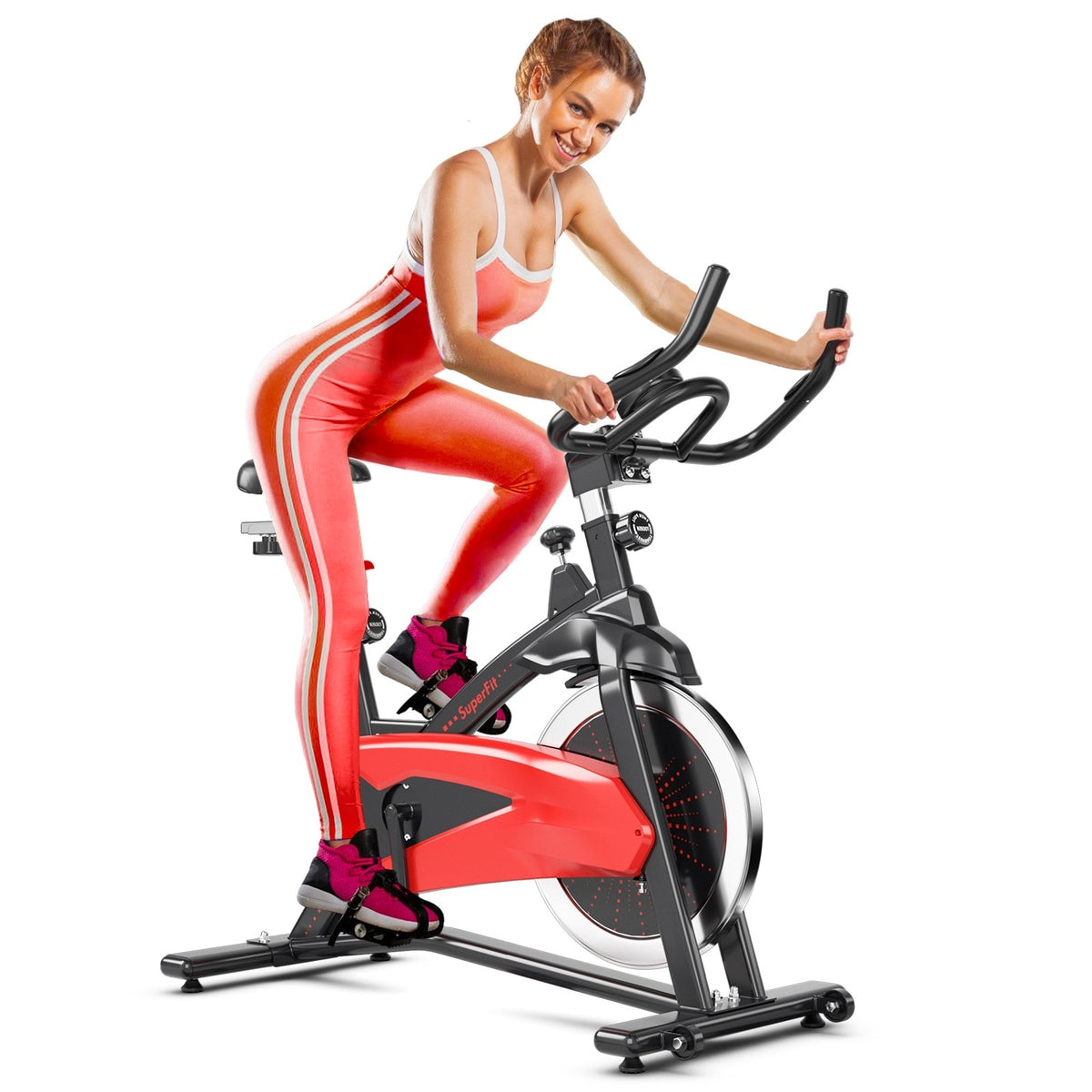 Magnetic Exercise Bike with 35lb Flywheel and Adjustable Seat