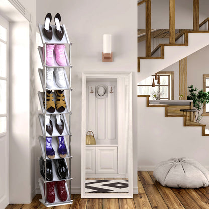 5-Tier Vertical Shoe Rack - Space-Saving Stackable Organizer