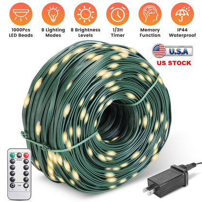 330FT 1000 LED String Lights with Remote & Timer