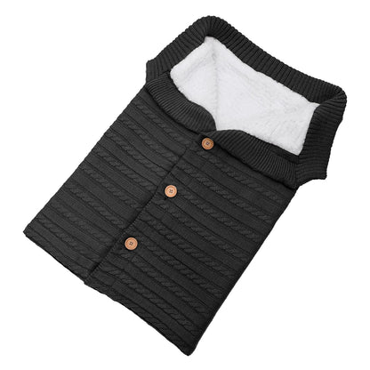Baby Knit Swaddle Blanket with Button Closure 0-12 Months