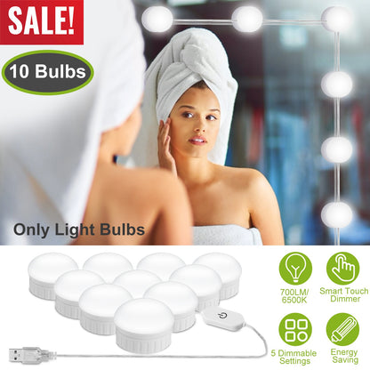 LED Vanity Mirror Lights Kit 6500k Dimmable Makeup Mirror Lights for Vanity Table Bathroom Dressing Room
