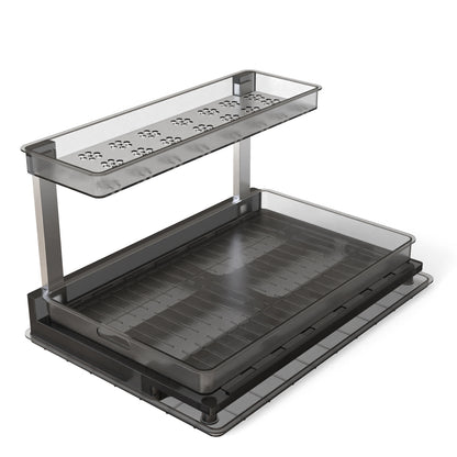 2-Tier Pull Out Under Sink Organizer with Sliding Drawer