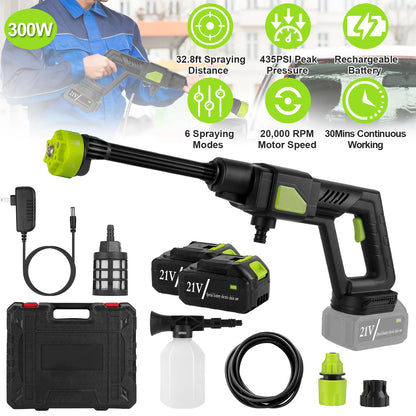 Cordless Pressure Washer 435PSI with 6-in-1 Nozzle