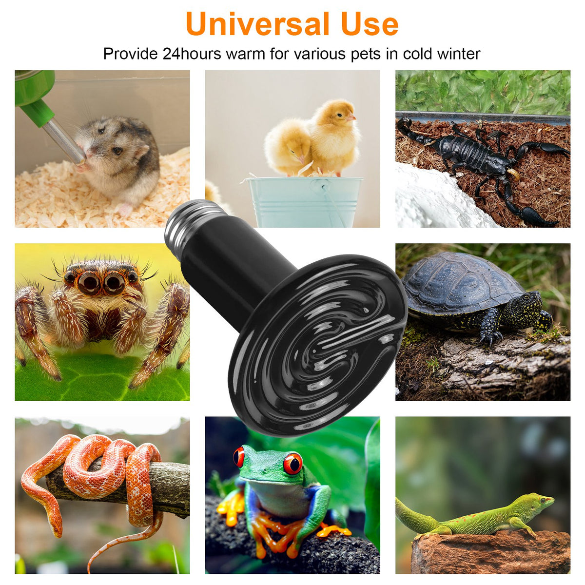 Ceramic Heat Lamp 150W Infrared Reptile Heater - 2 Pack