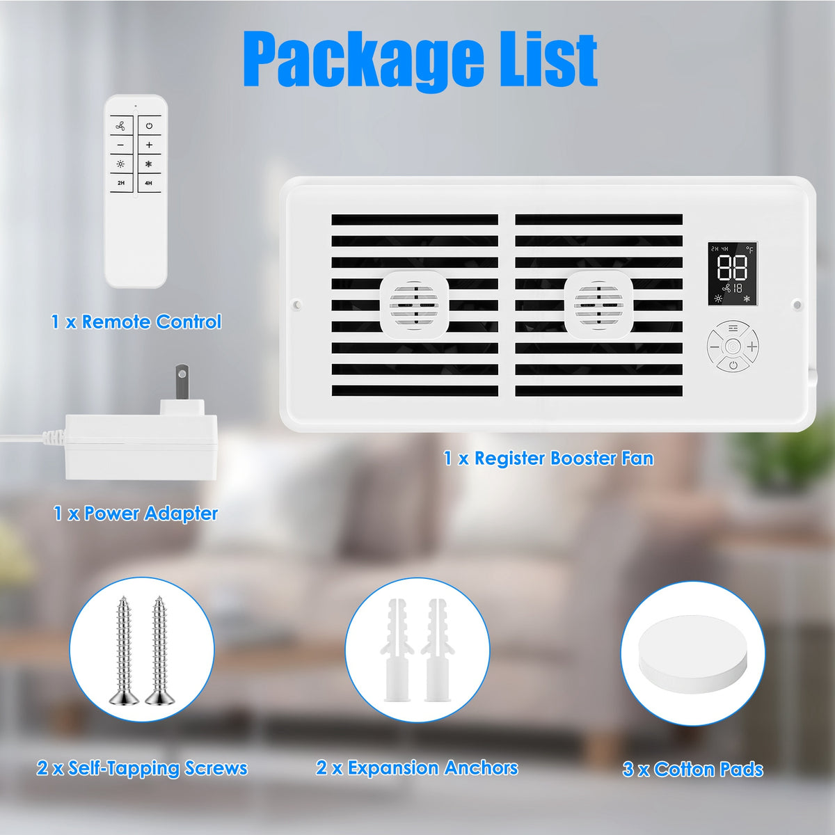Register Booster Fan 4x10 with Smart Temperature Control