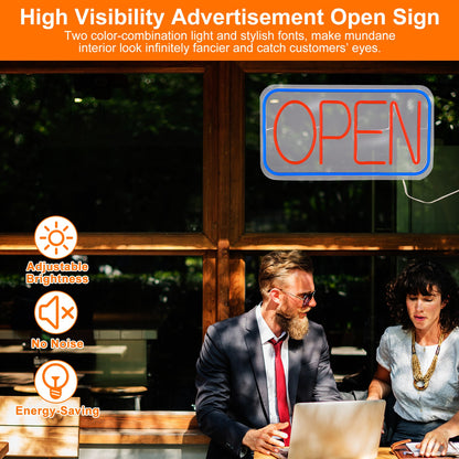 LED Open Sign 16.5x9.1in with 11 Brightness Levels