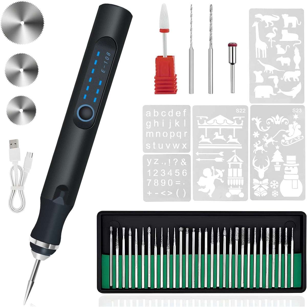 Electric Engraving Pen with 33 Bits & 3 Speed Settings