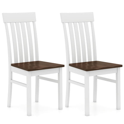 Dining Chairs with Slatted High Backrest, Set of 2