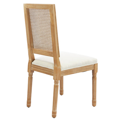 French Style Solid Wood Dining Chairs Set of 2, Elegant Oval Back Kitchen Side Chairs for Dining Room & Living Room