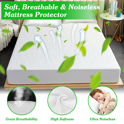 Waterproof Mattress Protector Full Size Cotton Breathable