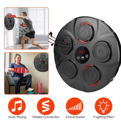 Music Boxing Machine with LED Lights and Bluetooth Speaker