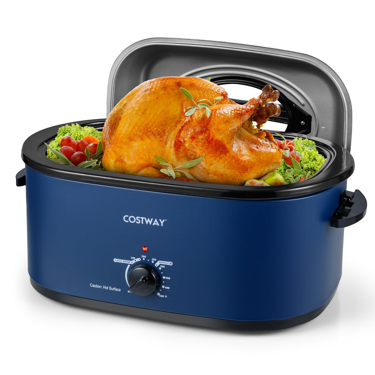 22QT Electric Roaster Oven Turkey Roaster with Visible and Self-Basting Lid
