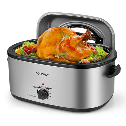 22QT Electric Roaster Oven Turkey Roaster with Visible and Self-Basting Lid