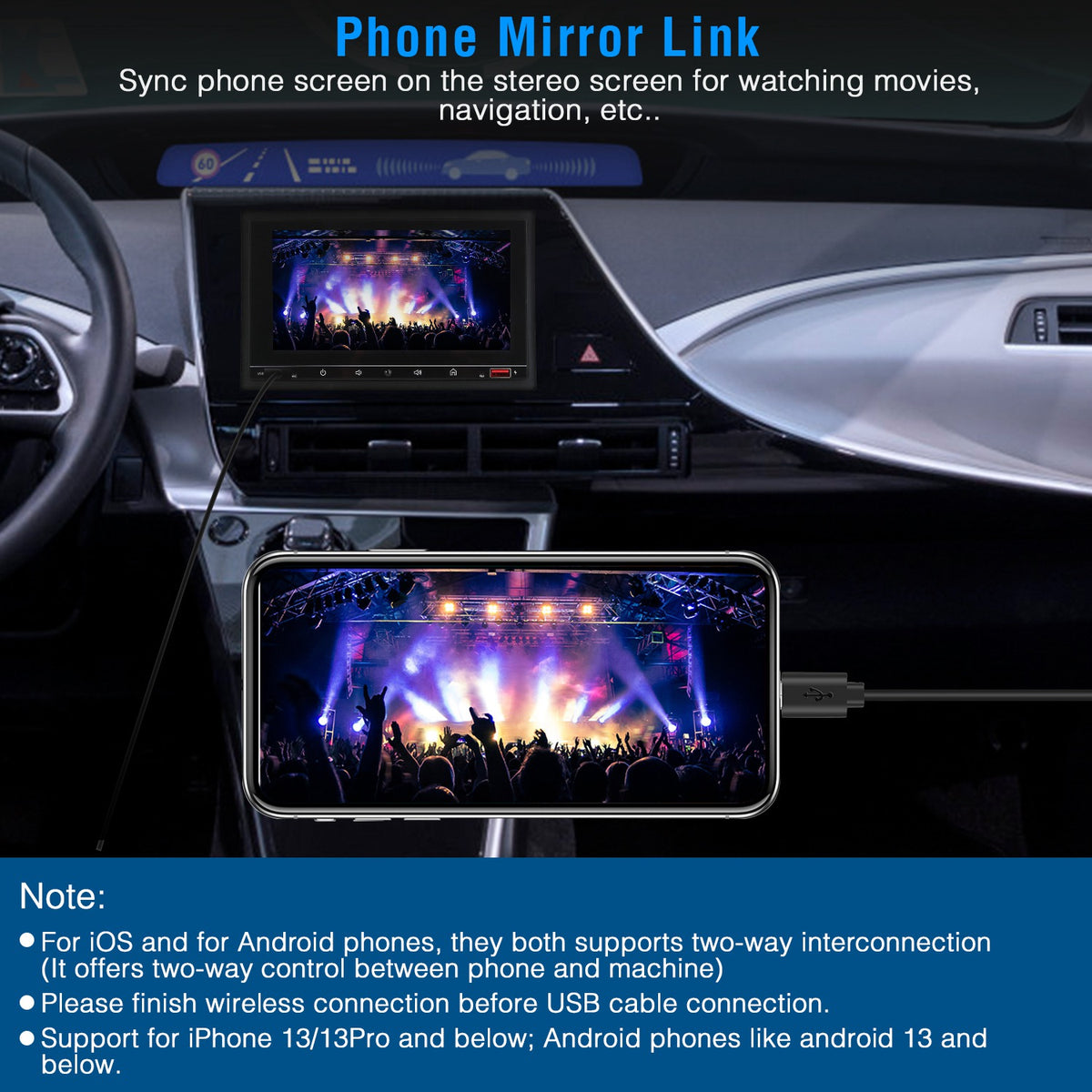 7 Inch Touchscreen Car MP5 Player with Bluetooth & Rear Camera