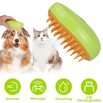 Cat Grooming Steam Brush with USB Rechargeable Battery