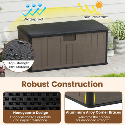 100 Gallon Large Deck Box with Lockable Lid for Patio
