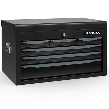 24 Inch Tool Chest Case with 6 Drawers and Top Storage for Garage Repair Shop & Warehouse