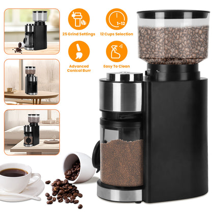 Electric Burr Coffee Grinder with 25 Grind Settings