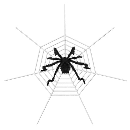 Giant Halloween Spider Decoration with 126" Spider Web Set