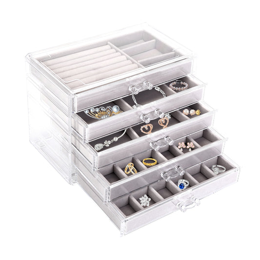 Clear Acrylic Jewelry Box Organizer