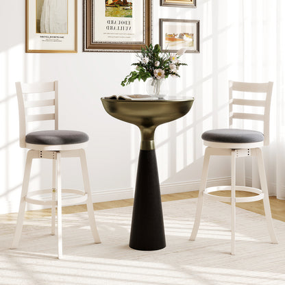 Swivel Bar Stools Set of 2 with Upholstered Seat