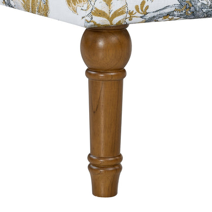 Floral Upholstered Accent Chair with Nailhead Trim