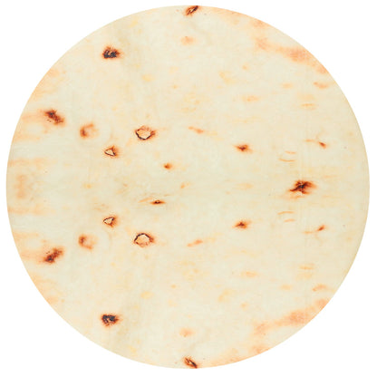 Burrito Tortilla Novelty Throw Blanket - Soft Flannel Round Wrap