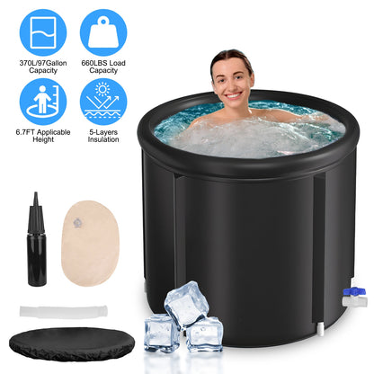 Ice Bath Tub 97 Gallon with Cover for Cold Water Therapy