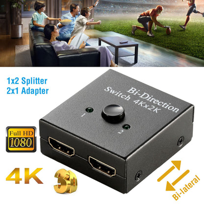 HDMI Bi-Directional Switch Splitter 2x1 1x2 4K 3D