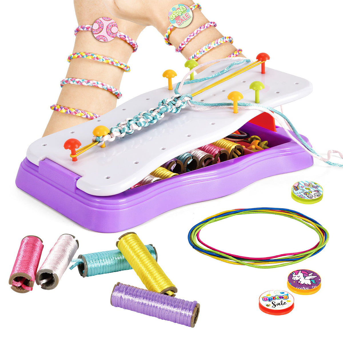 Bracelet Making Kit DIY Arts and Crafts Toys Kids Travel Activity Set Birthday Gifts For 6 7 8 9 10 11 12 Year Old Girls