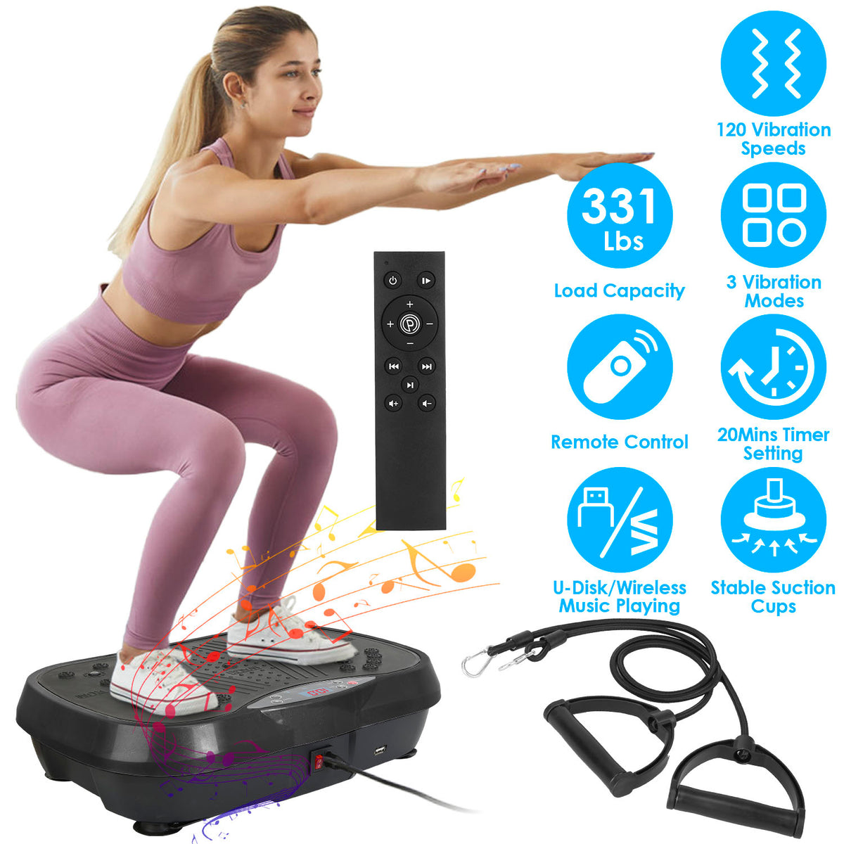 Vibration Plate Exercise Machine with 120 Speed Levels