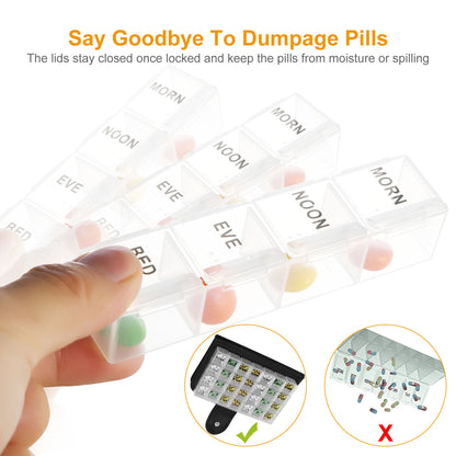 Weekly Pill Organizer AM PM Daily Medicine