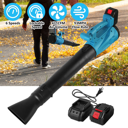 Cordless Leaf Blower 93MPH 431CFM with 2 Batteries