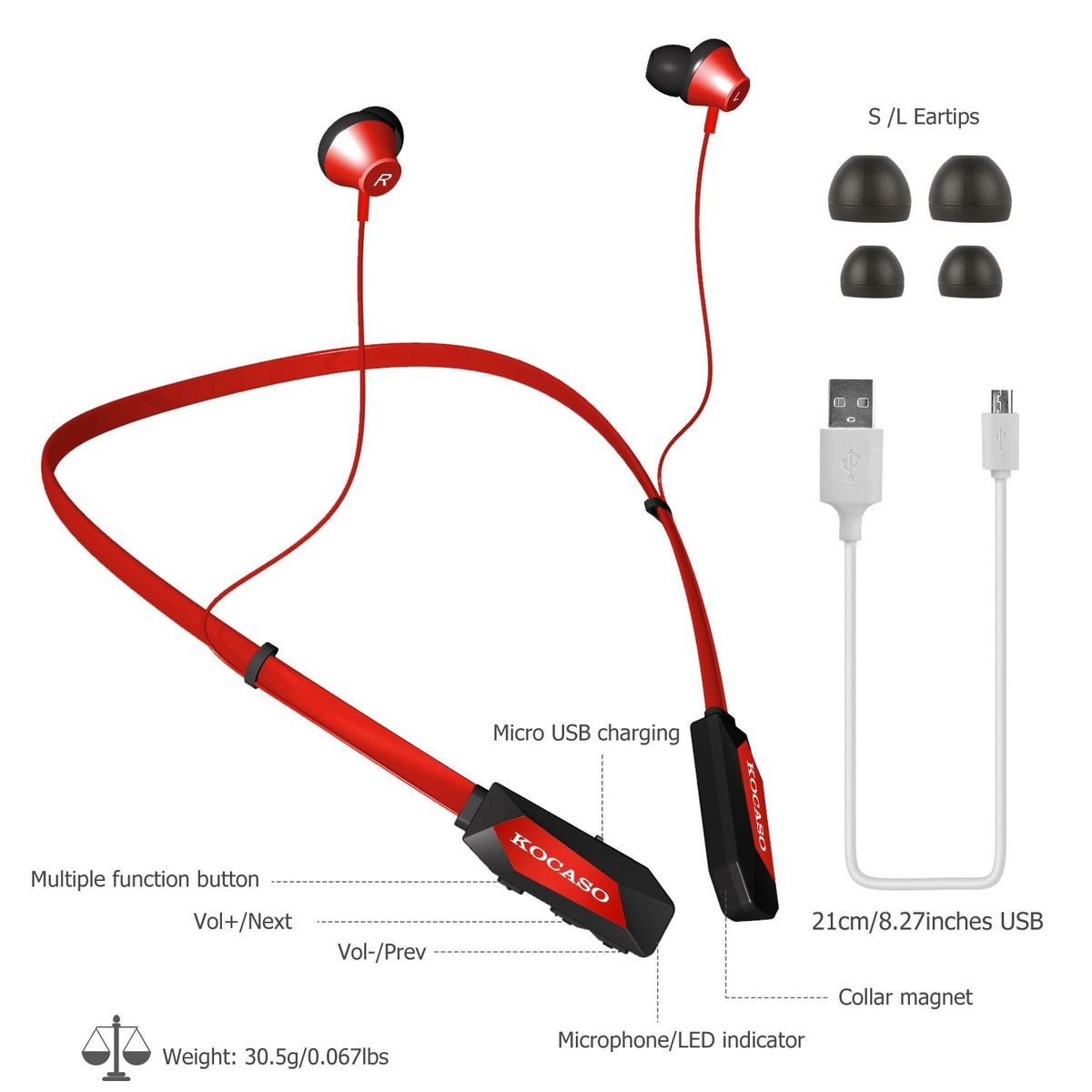Wireless Neckband Headphones V4.2 Sweat-proof Sport Headsets Earbuds In-Ear Magnetic Neckbands Stereo Earphone Deep Bass Earphone w/Mic 15Hrs Work Run