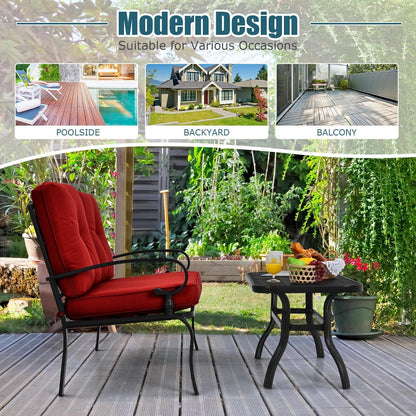 2-Piece Patio Loveseat Set with Cushions and Coffee Table