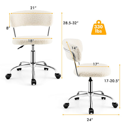 Adjustable Sherpa Office Chair with 360° Swivel