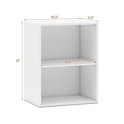 2-Cube Bookcase Set of 2 Floor Standing Open Bookshelf w/ 5-Position Adjustable Shelf