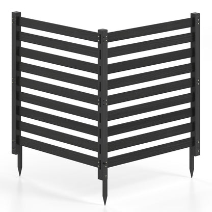 2-Panel Wooden Outdoor Privacy Fence with Ground Stakes