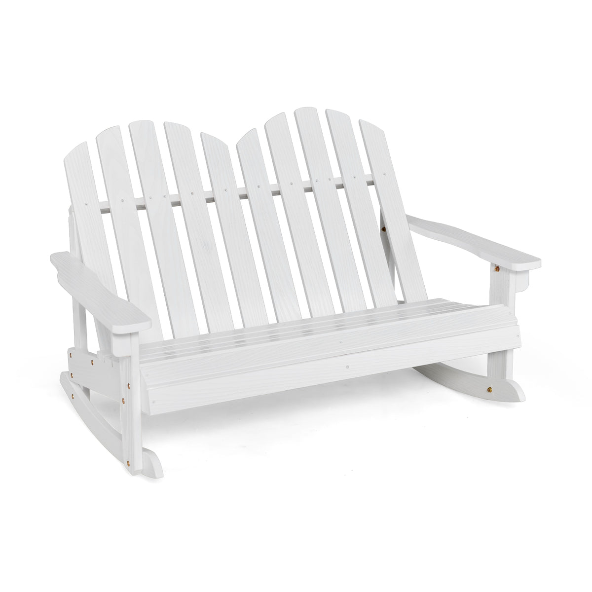 2 Person Adirondack Rocking Chair with Slatted Seat