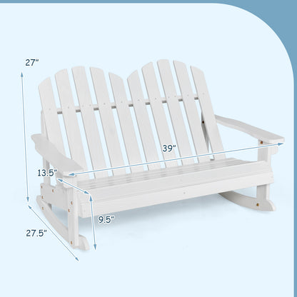 2 Person Adirondack Rocking Chair with Slatted Seat